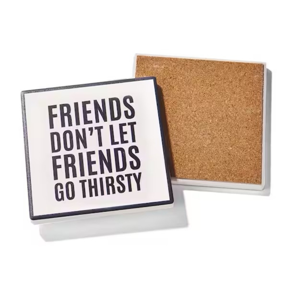 American Atelier Work Hour Happy Hour S/4 Ceramic Coasters NWT - Picture 8 of 8